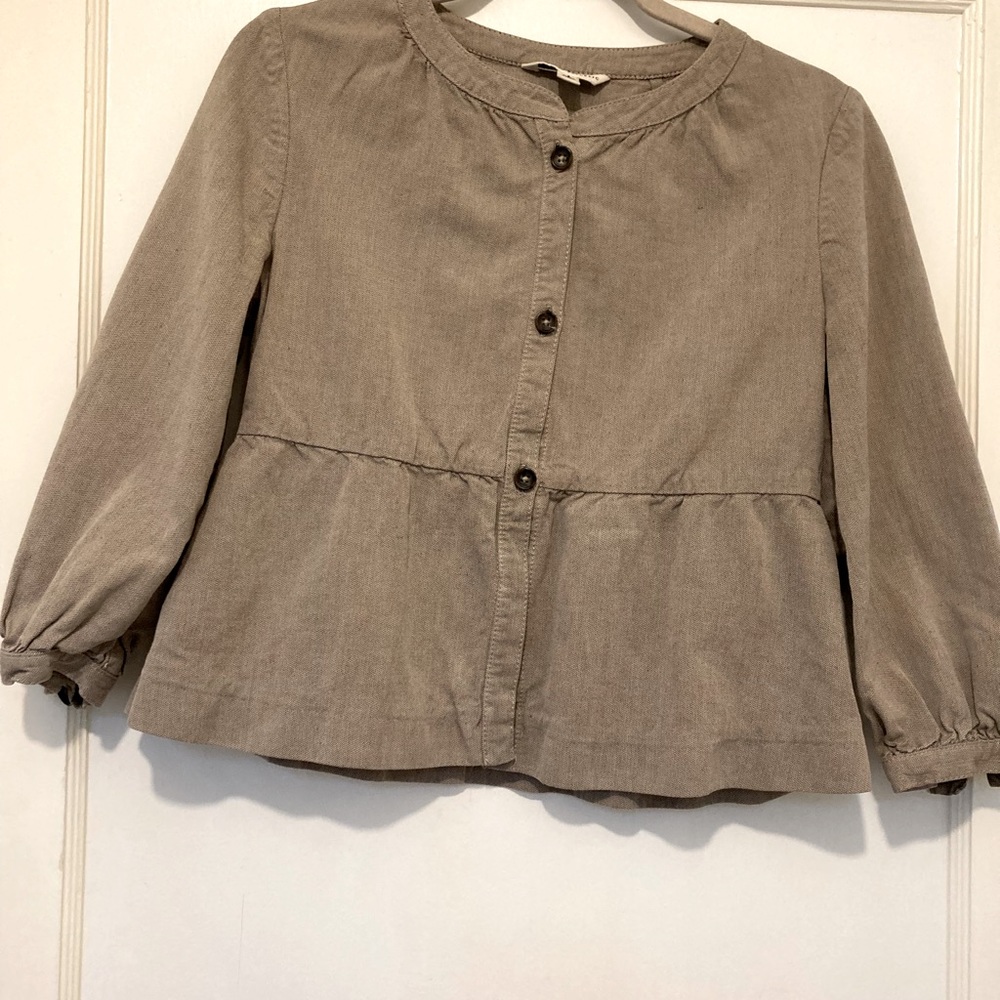 Cotton-linen Peplum top. Cute, light jacket with 3/4 sleeve.